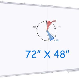 Large Whiteboard for Wall 72"X48", White Board Dry Erase 6' x 4' Magnetic Whiteboard Foldable Wall-Mounted Aluminum Frame Marker Board with a Long Pen Tray for School, Classroom, Office & Home